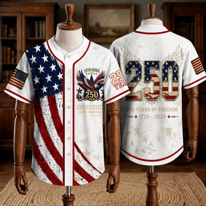 The Patriotic Eagle Vintage 1776-2026 - USA 250th Anniversary Baseball Jersey