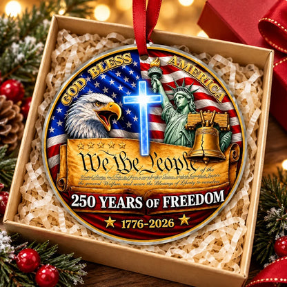 250 Years of Freedom Ornament 1776–2026 - Liberty Bell Eagle Holiday Keepsake