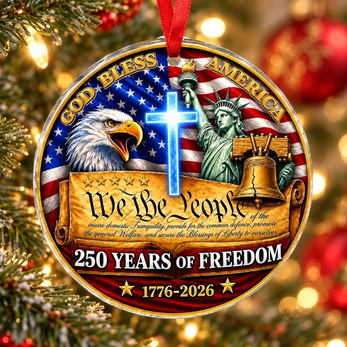250 Years of Freedom Ornament 1776–2026 - Liberty Bell Eagle Holiday Keepsake