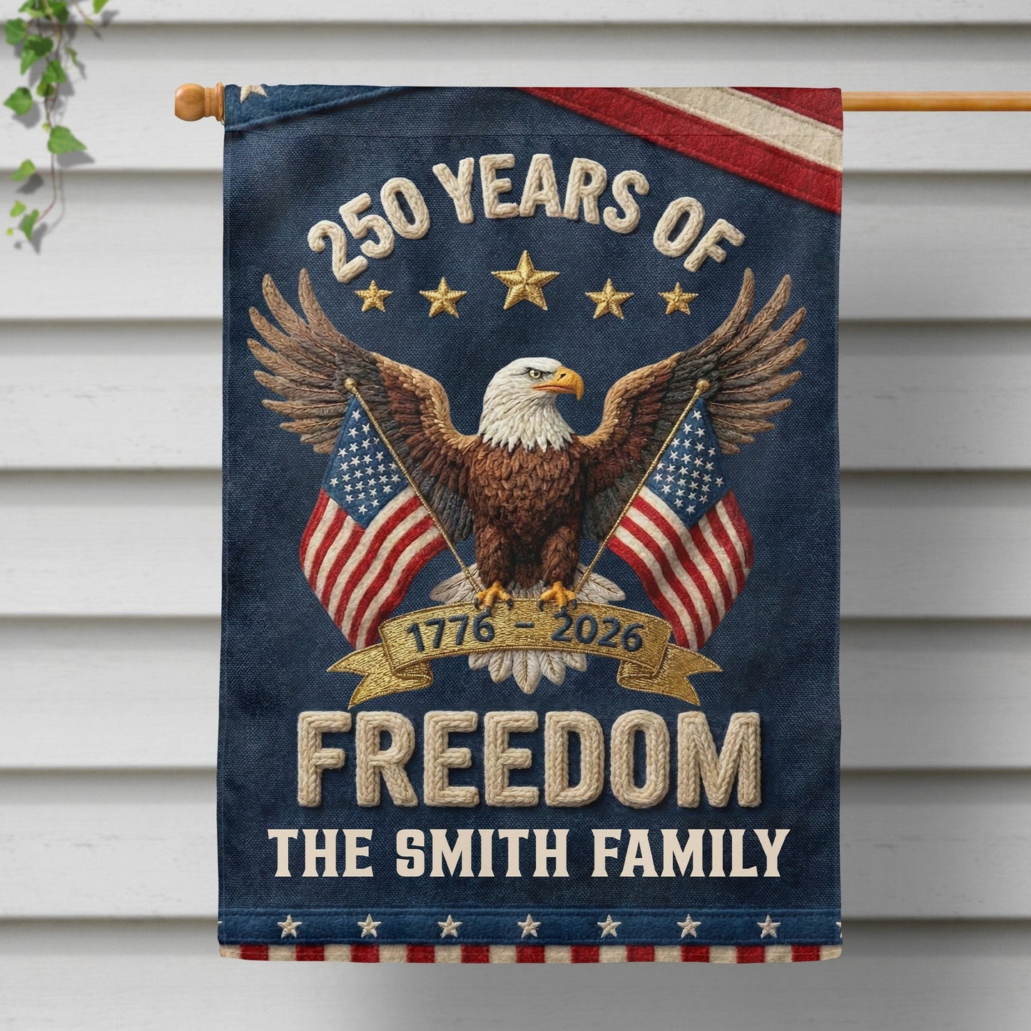 250th Anniversary USA Patriotic Faux Pattern - House Flag/Garden Flag