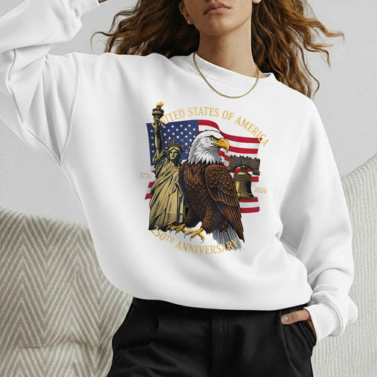 Patriotic Eagle And Liberty Bell – America 250th Anniversary – Unisex Tshirt Gildan / Tshirt Comfort / V-neck/ Hoodie / Sweatshirt