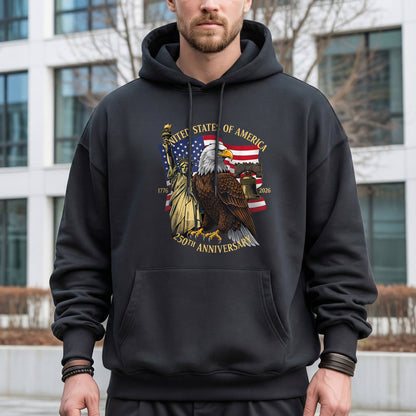 Patriotic Eagle And Liberty Bell – America 250th Anniversary – Unisex Tshirt Gildan / Tshirt Comfort / V-neck/ Hoodie / Sweatshirt