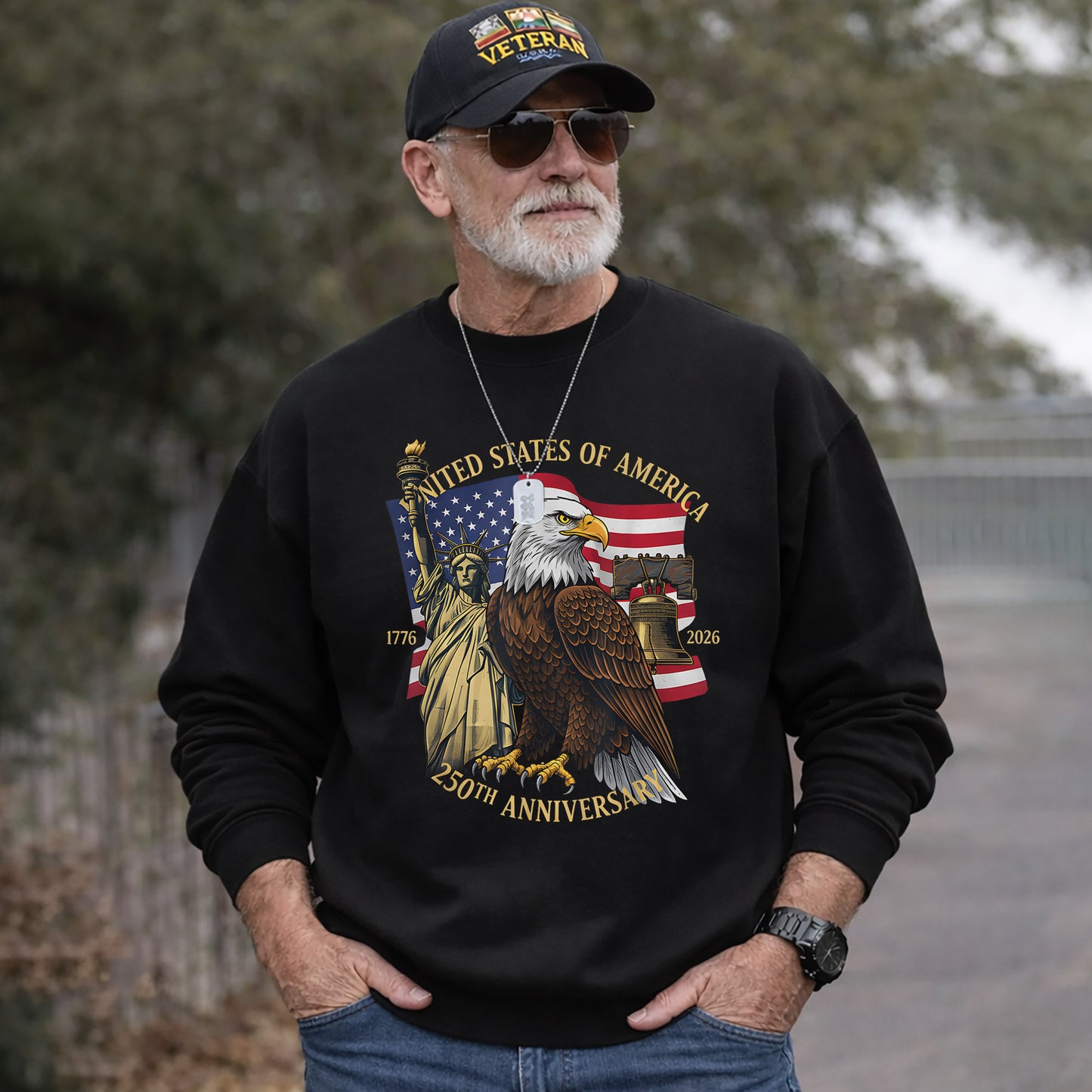 Patriotic Eagle And Liberty Bell – America 250th Anniversary – Unisex Tshirt Gildan / Tshirt Comfort / V-neck/ Hoodie / Sweatshirt