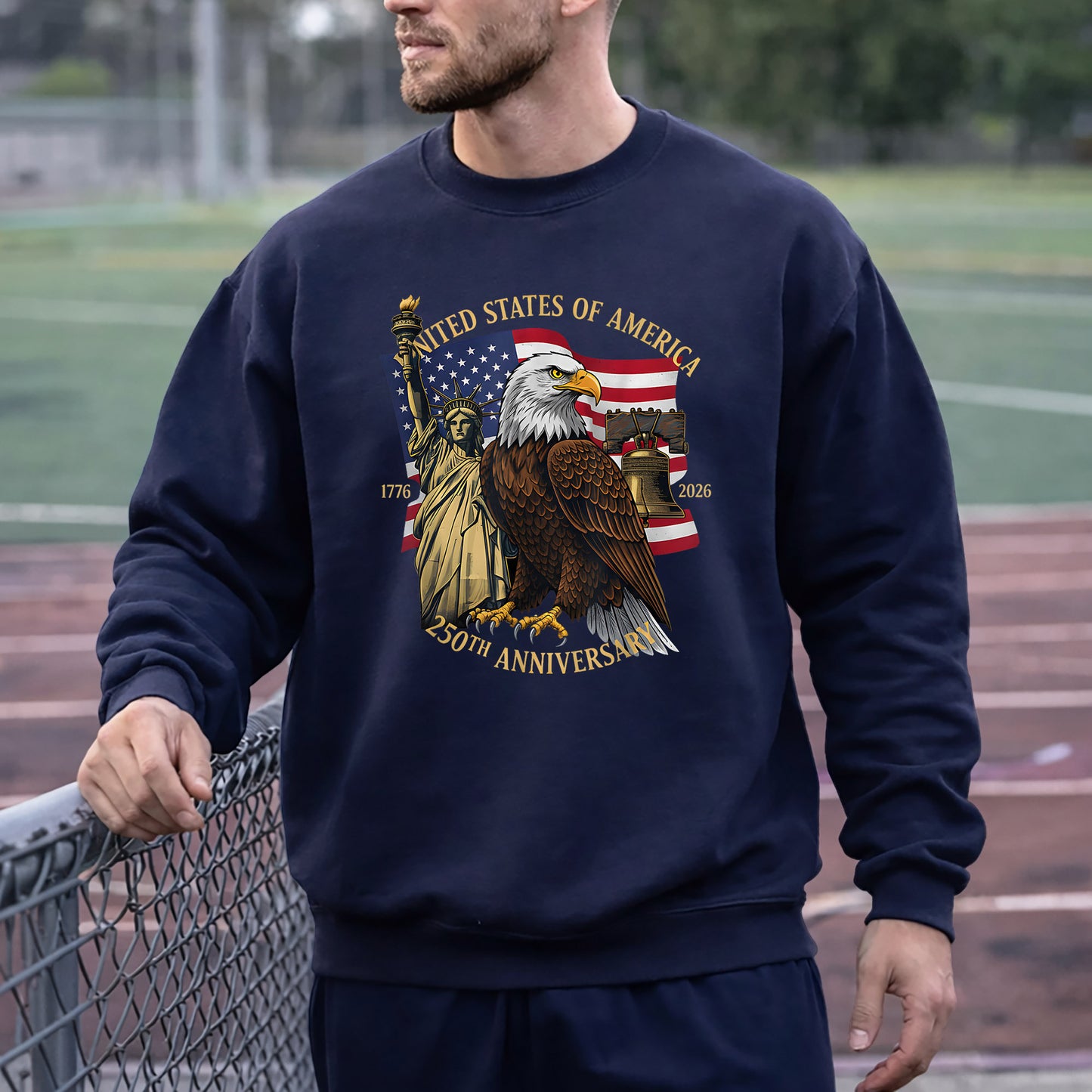 Patriotic Eagle And Liberty Bell – America 250th Anniversary – Unisex Tshirt Gildan / Tshirt Comfort / V-neck/ Hoodie / Sweatshirt