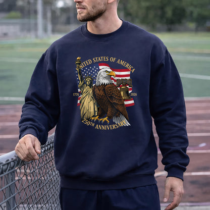 Patriotic Eagle And Liberty Bell – America 250th Anniversary – Unisex Tshirt Gildan / Tshirt Comfort / V-neck/ Hoodie / Sweatshirt