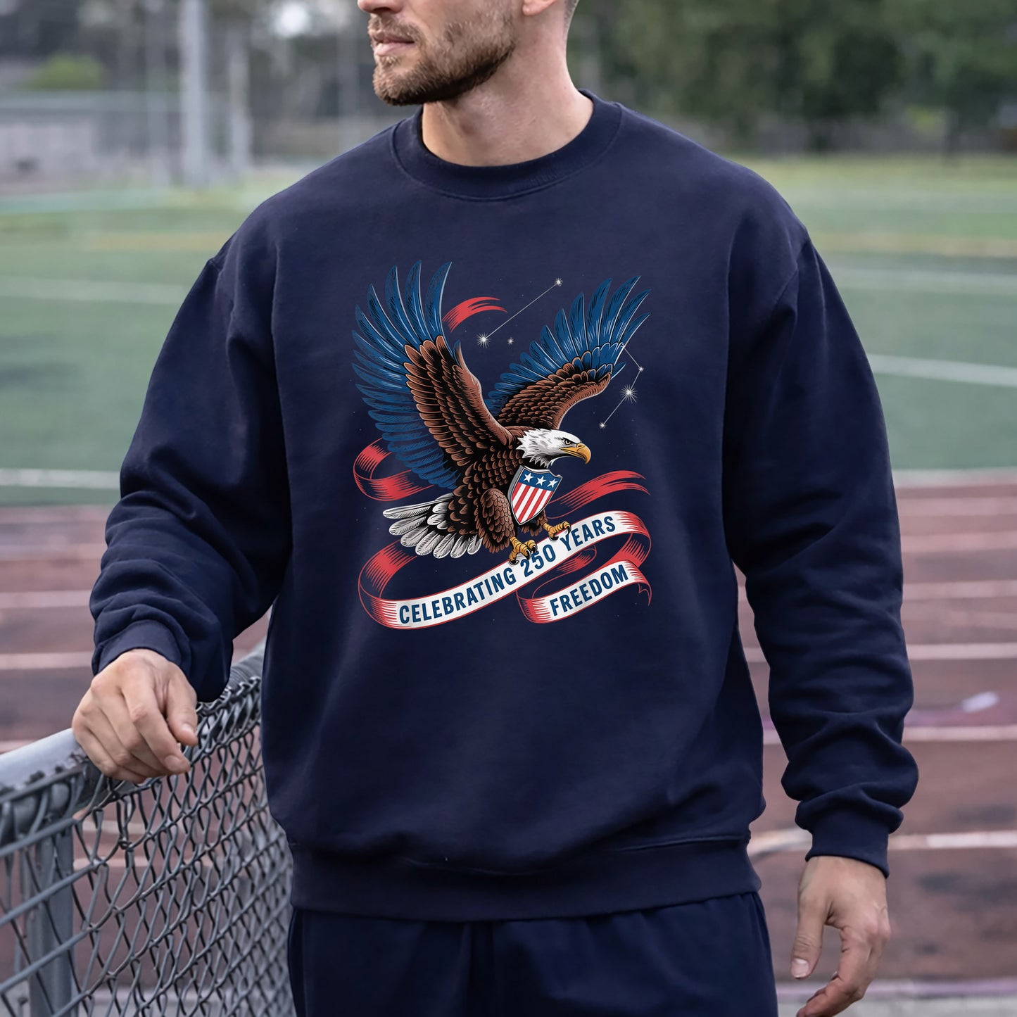 American Eagle Starry Shield – America 250th Anniversary – Unisex Tshirt Gildan / Tshirt Comfort / V-neck/ Hoodie / Sweatshirt