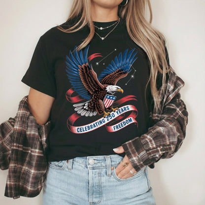 American Eagle Starry Shield – America 250th Anniversary – Unisex Tshirt Gildan / Tshirt Comfort / V-neck/ Hoodie / Sweatshirt