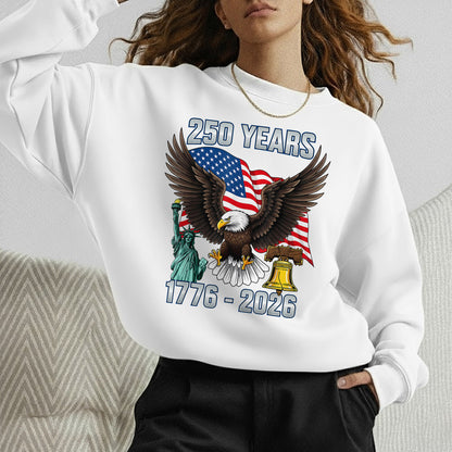 American Spirit Eagle Flag – America 250th Anniversary – Unisex Tshirt Gildan / Tshirt Comfort / V-neck/ Hoodie / Sweatshirt