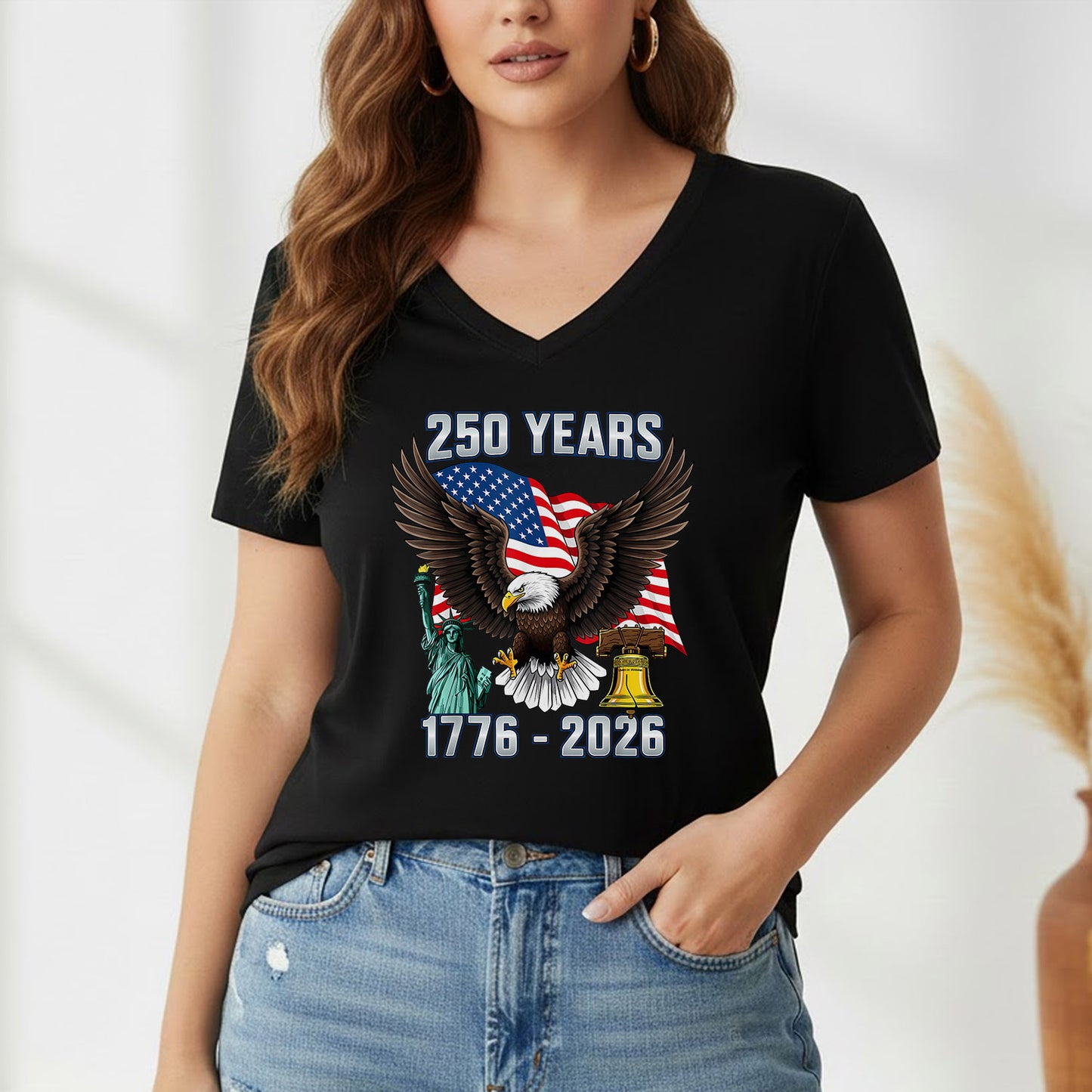 American Spirit Eagle Flag – America 250th Anniversary – Unisex Tshirt Gildan / Tshirt Comfort / V-neck/ Hoodie / Sweatshirt
