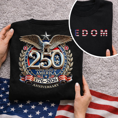 Freedom Patriotic – American 250th Anniversary 1776–2026 – Unisex T-Shirt / Comfort Colors Shirt / V-Neck / Hoodie / Sweatshirt