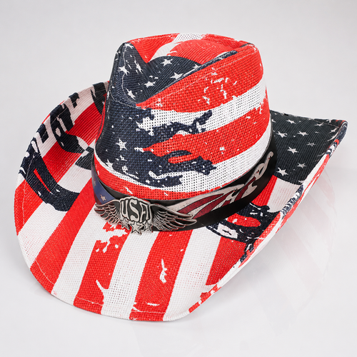 America 250 Patriotic Fedora Hat, American Flag Western Cowboy