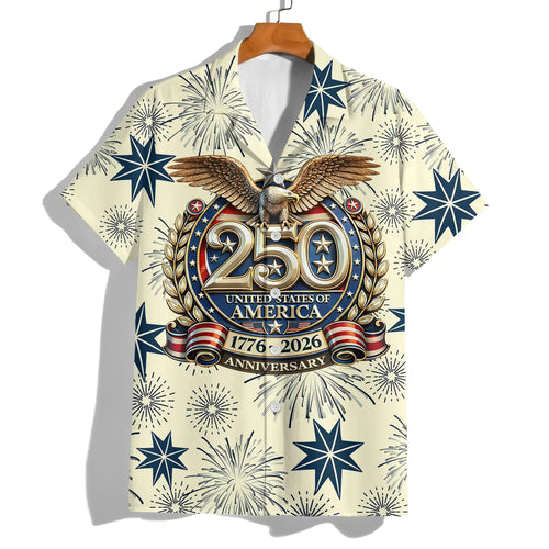 250th Anniversary Of The United States Independence Day Chest Pocket Holiday Hawaiian Shirt
