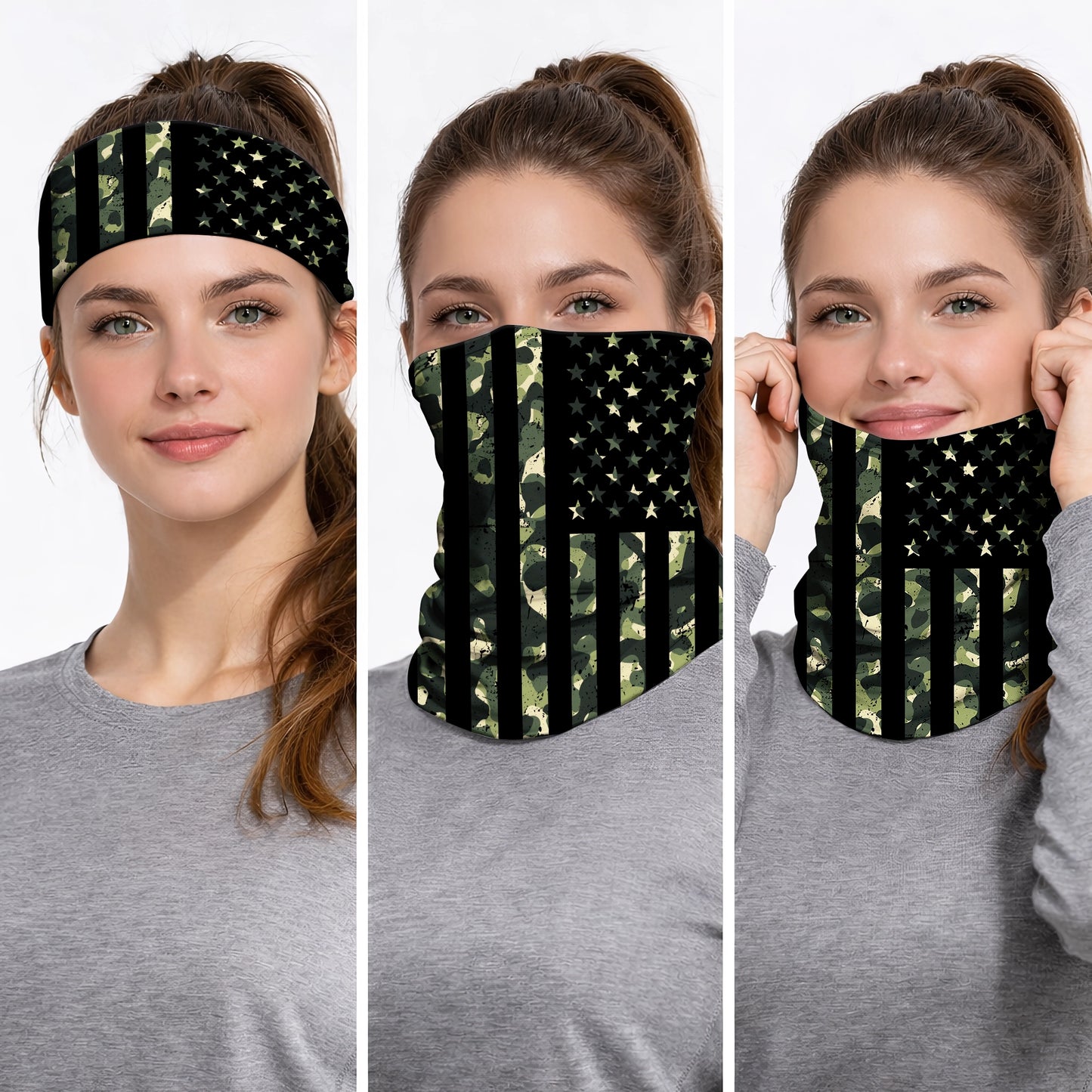 Camo Black Flag Bandana Mask