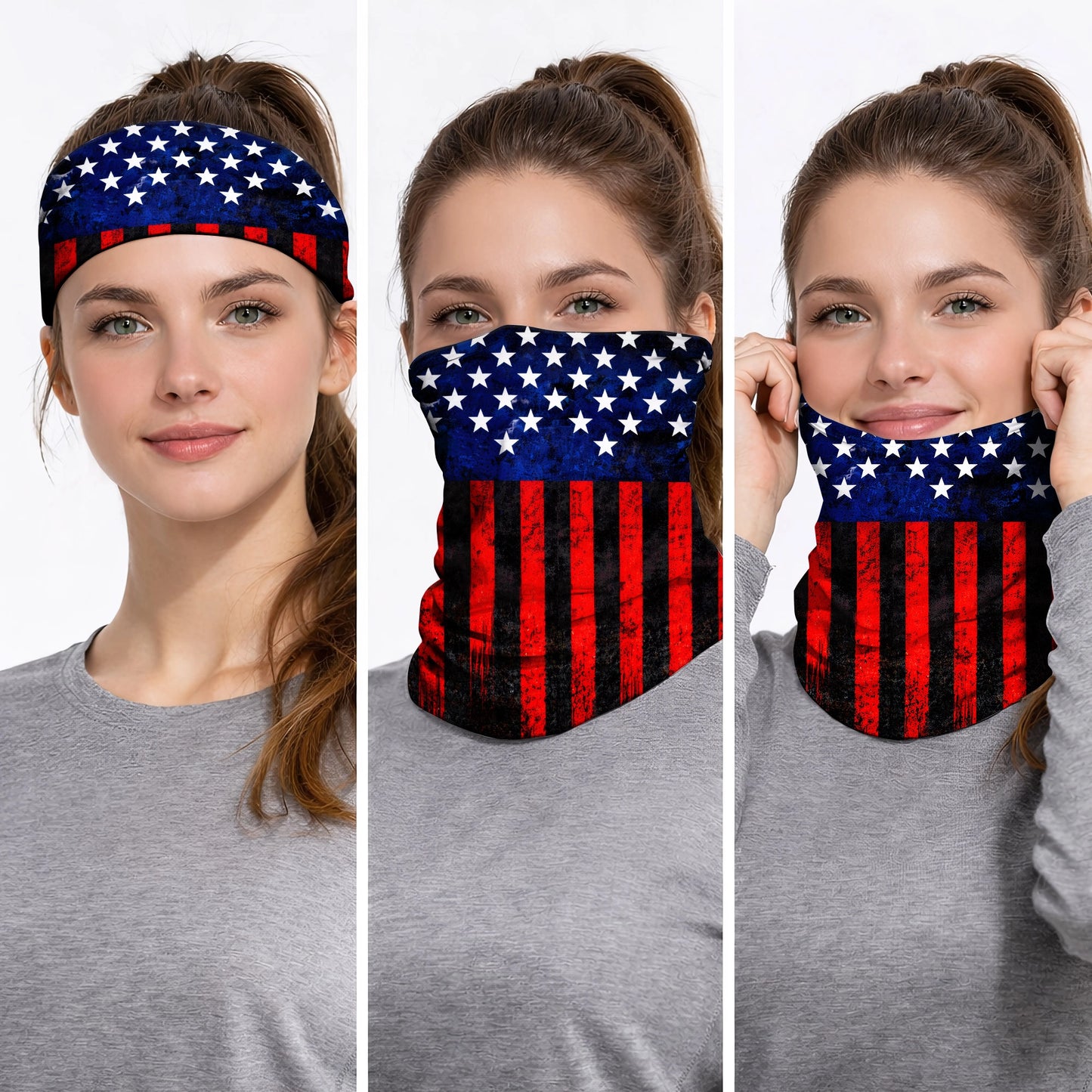 Blue Red USA Flag Bandana Mask Bandana Mask