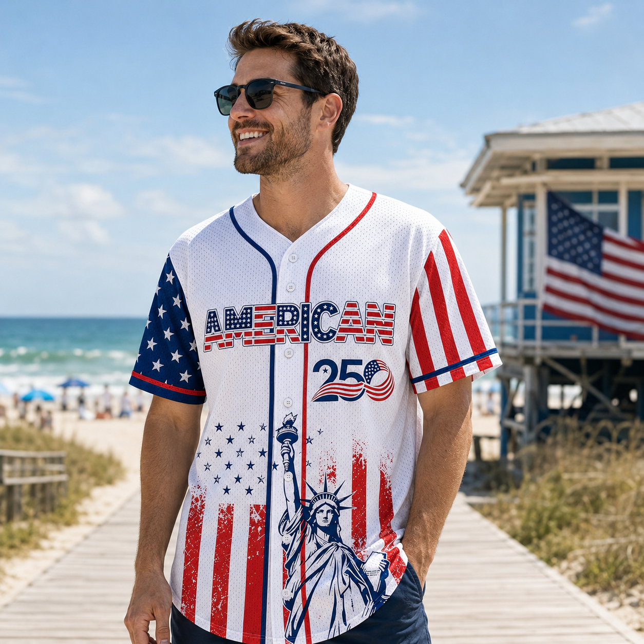 Personalized American 250th Anniversary Baseball Jersey Custom Name