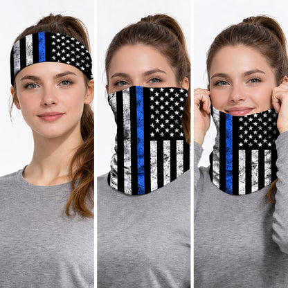Thin Blue Line Flag Bandana Mask