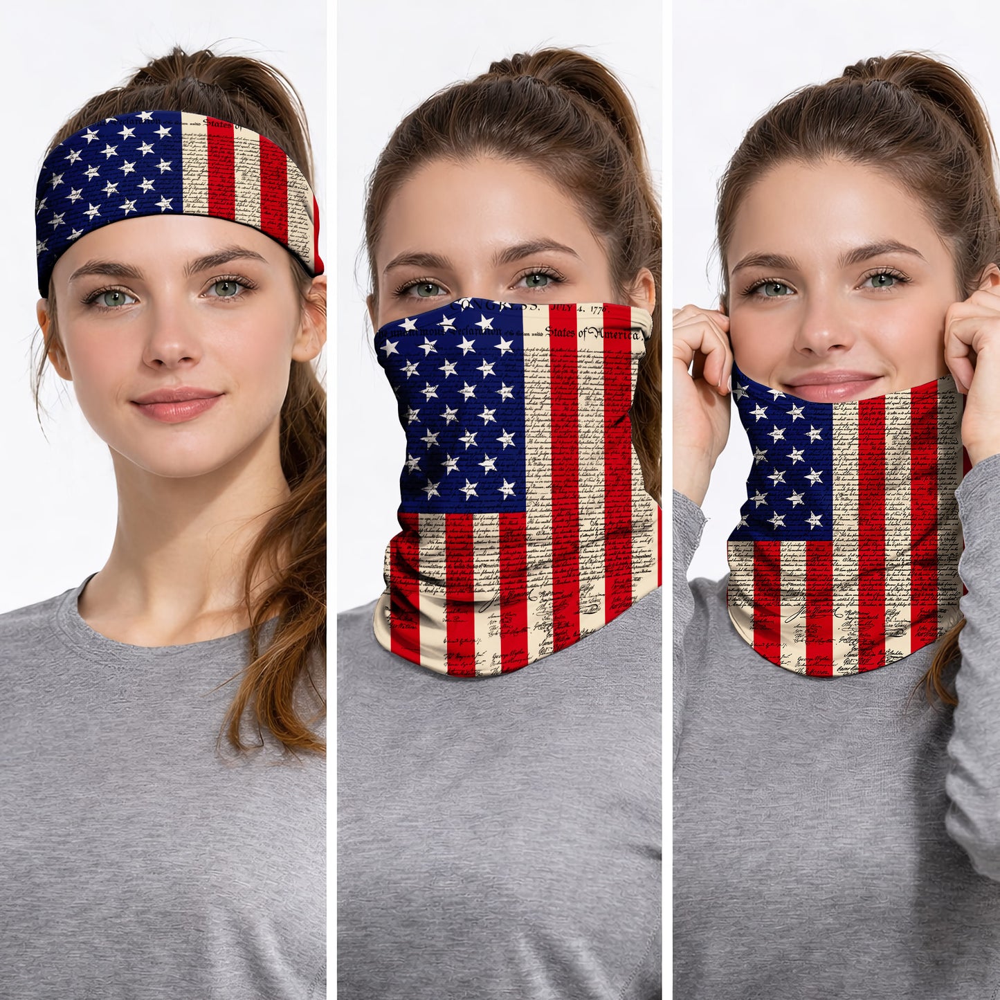USA Declaration Flag Bandana Mask