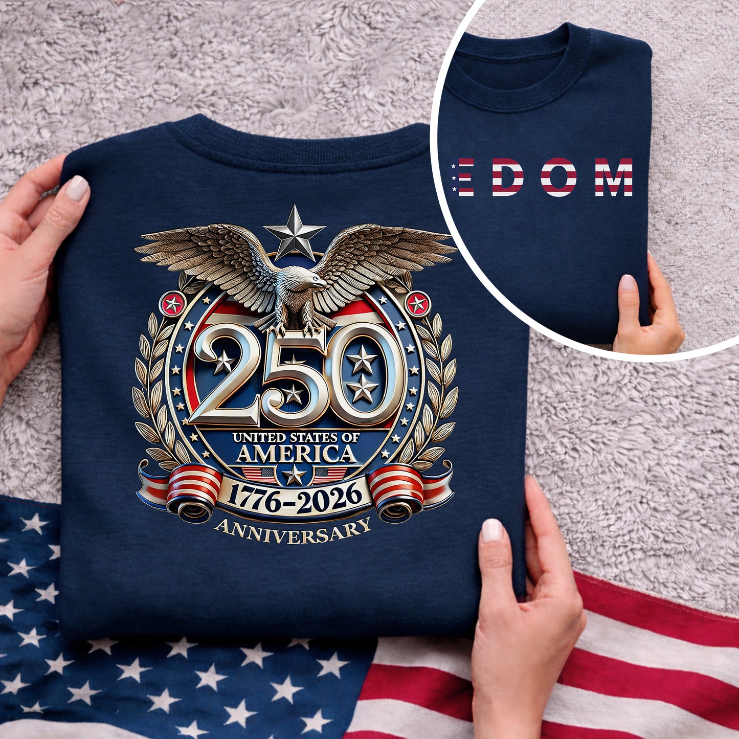 Freedom Patriotic – American 250th Anniversary 1776–2026 – Unisex T-Shirt / Comfort Colors Shirt / V-Neck / Hoodie / Sweatshirt