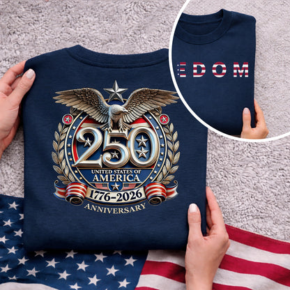 Freedom Patriotic – American 250th Anniversary 1776–2026 – Unisex T-Shirt / Comfort Colors Shirt / V-Neck / Hoodie / Sweatshirt