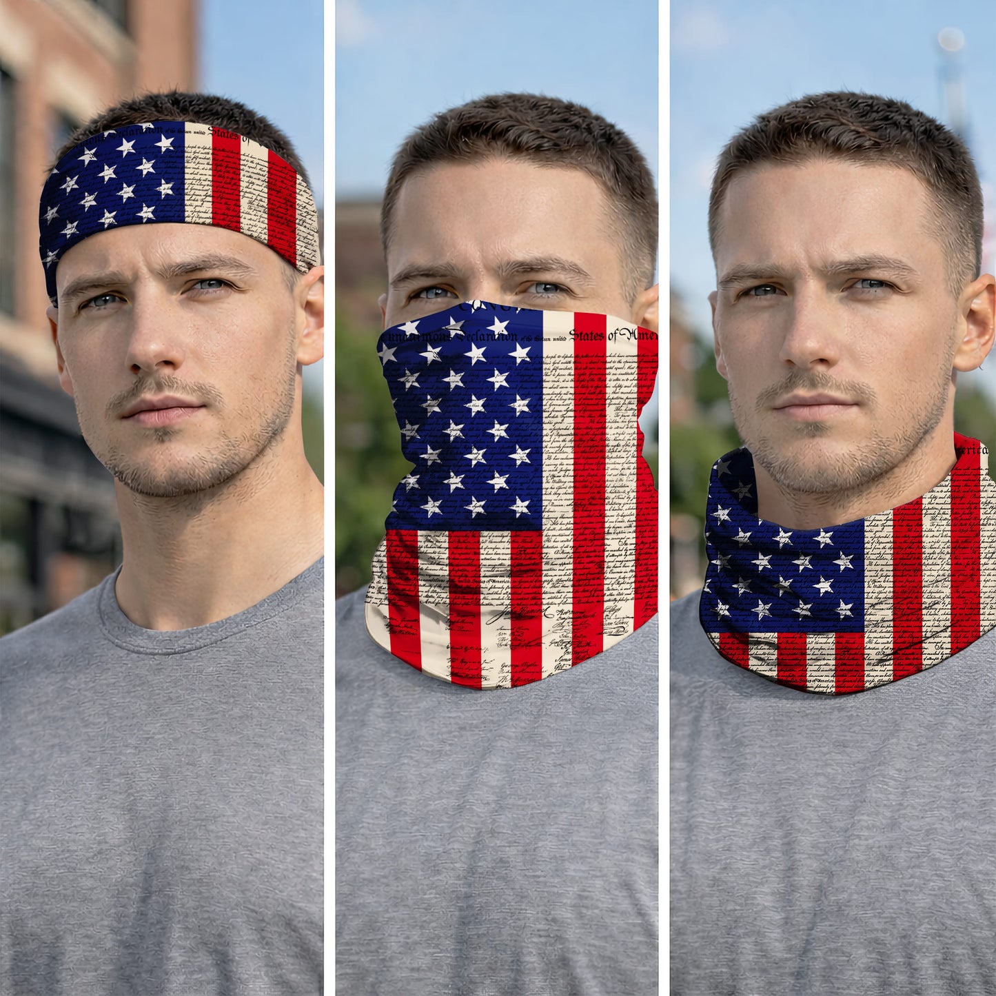 USA Declaration Flag Bandana Mask