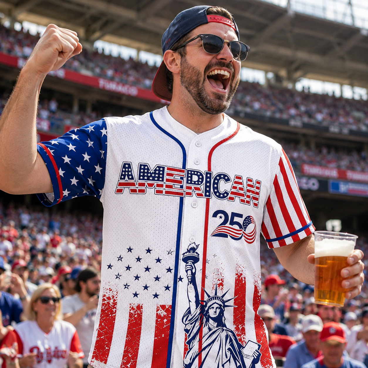 Personalized American 250th Anniversary Baseball Jersey Custom Name