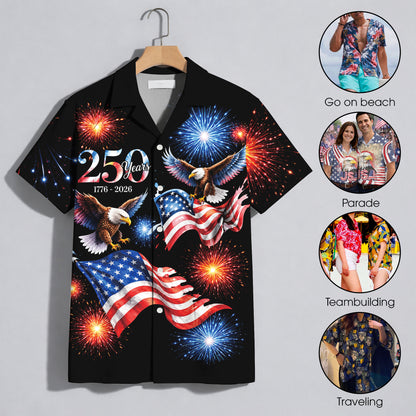 250 Years 1776 - 2026 Patriotic Eagle Hawaiian Shirt