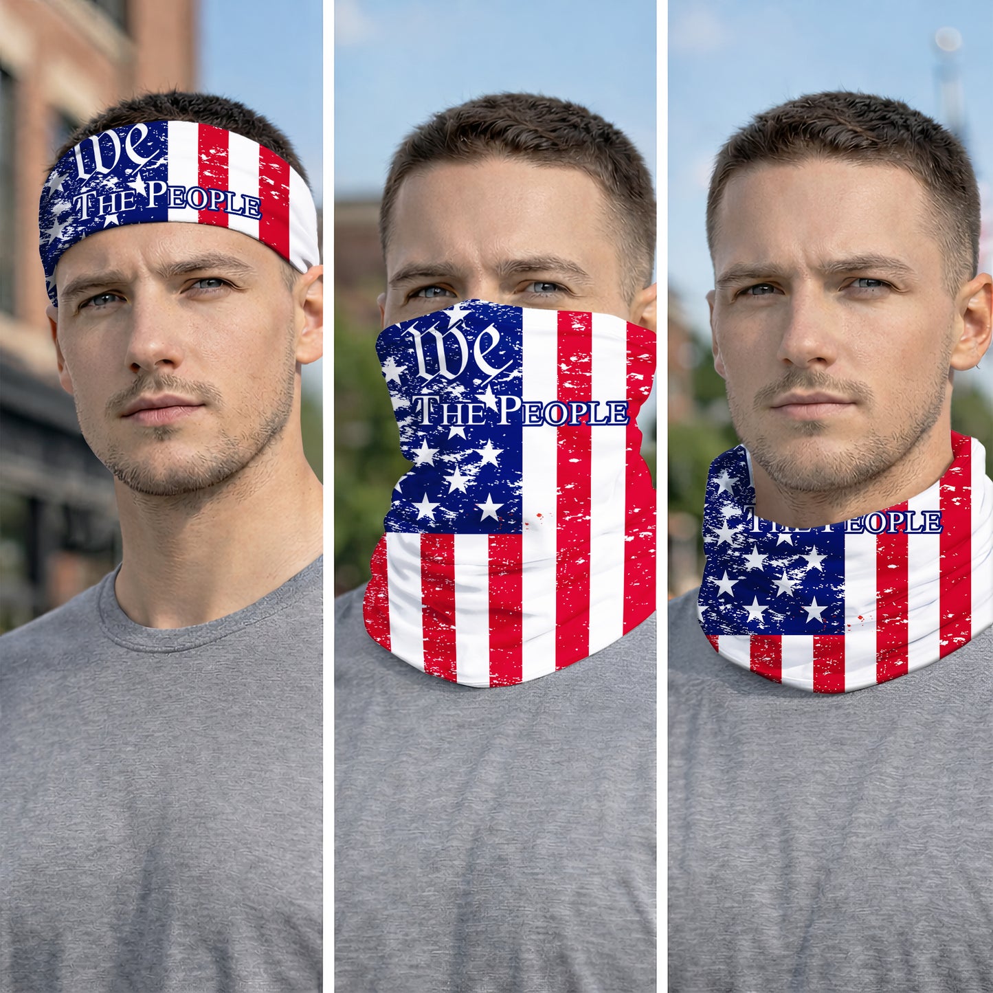 We The People American Flag Bandana Mask