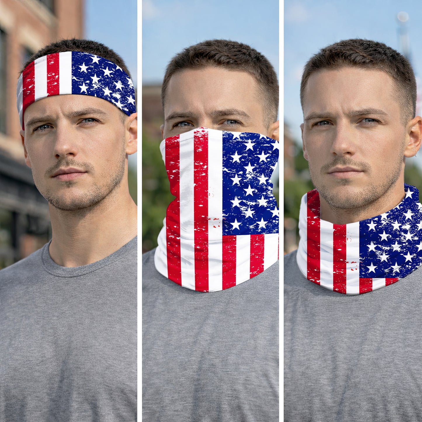 Distressed USA Flag Bandana Mask