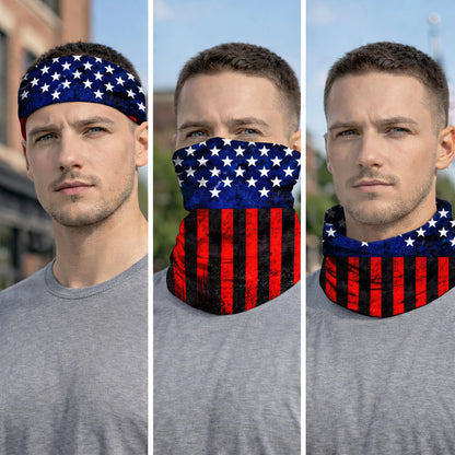 Blue Red USA Flag Bandana Mask Bandana Mask