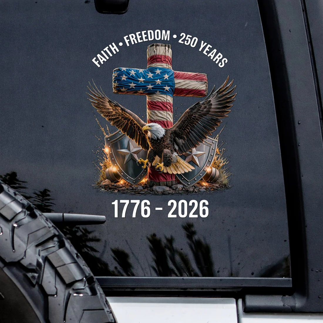 🔥 LIMITED TIME OFFER – 250th Anniversary Golden Eagle Patriotic Decal