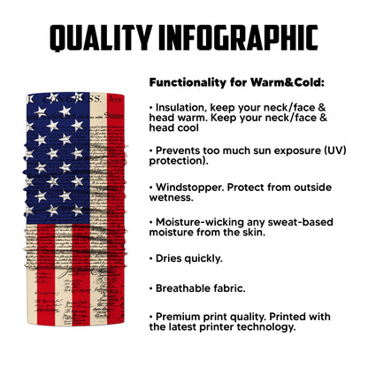USA Declaration Flag Bandana Mask