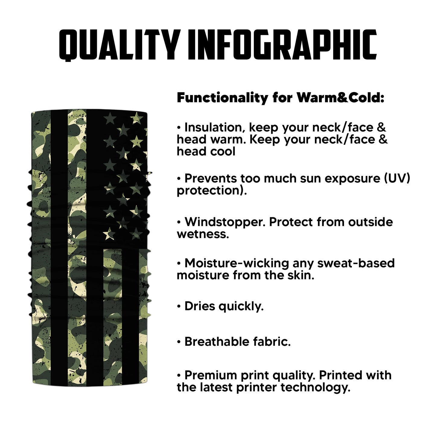 Camo Black Flag Bandana Mask