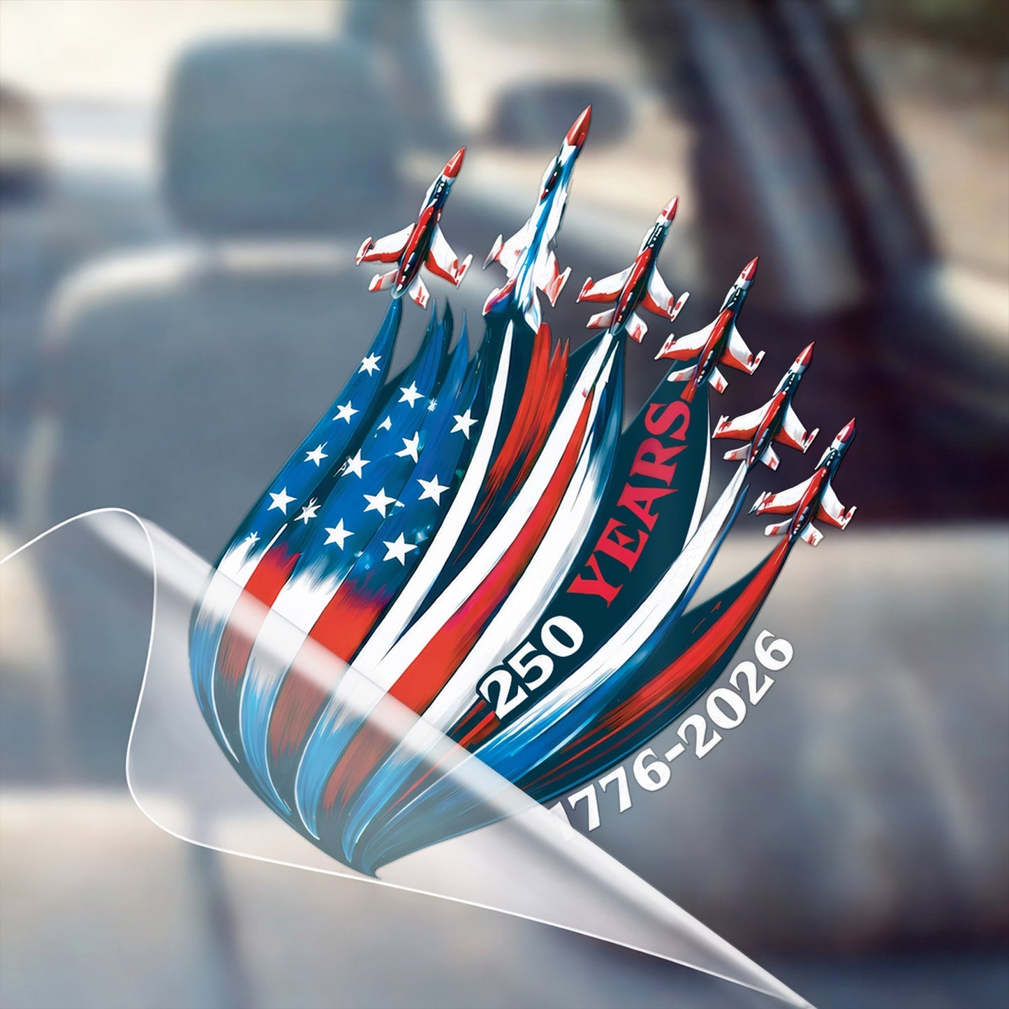 🔥 LIMITED TIME OFFER – America 250th Anniversary Patriotic UV DTF 3D Car Decal (1776–2026)
