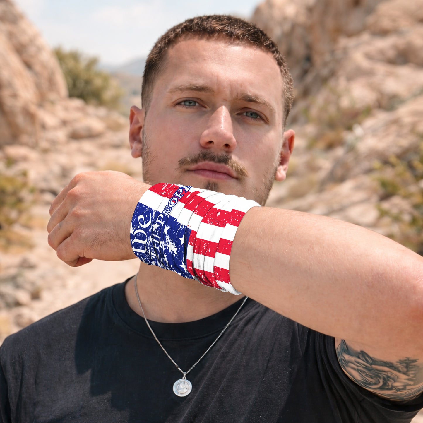 We The People American Flag Bandana Mask