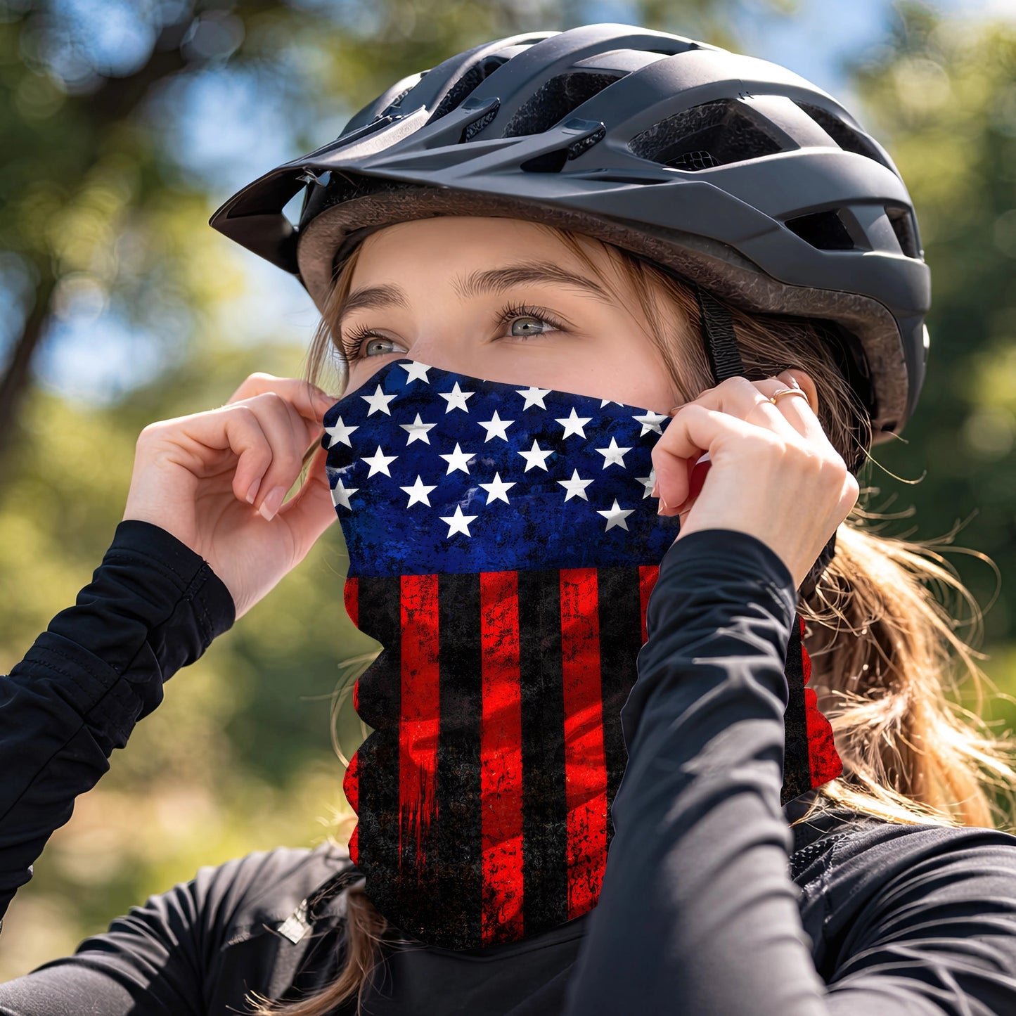 Blue Red USA Flag Bandana Mask Bandana Mask