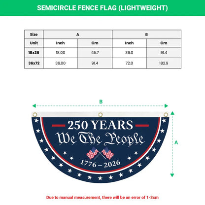USA Semiquincentennial Banner,1776-2026 Patriotic Fence Decor
