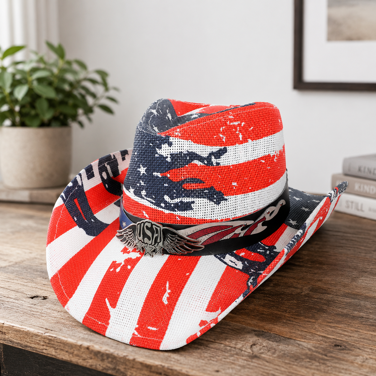 America 250 Patriotic Fedora Hat, American Flag Western Cowboy