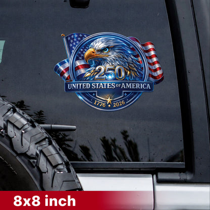 [NEW] Waterproof USA 250th Anniversary Eagle Emblem Decal – United States 1776–2026