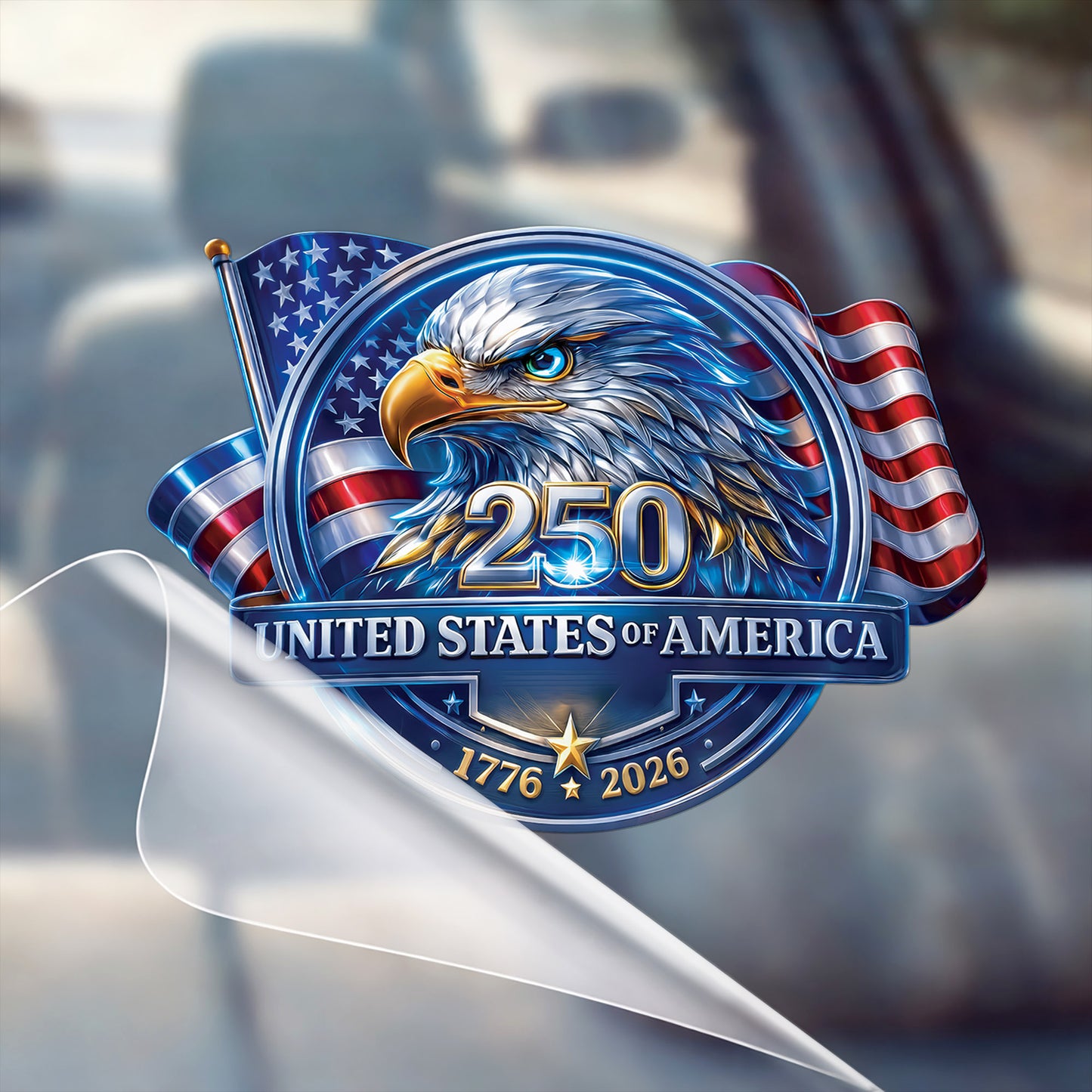 [NEW] Waterproof USA 250th Anniversary Eagle Emblem Decal – United States 1776–2026