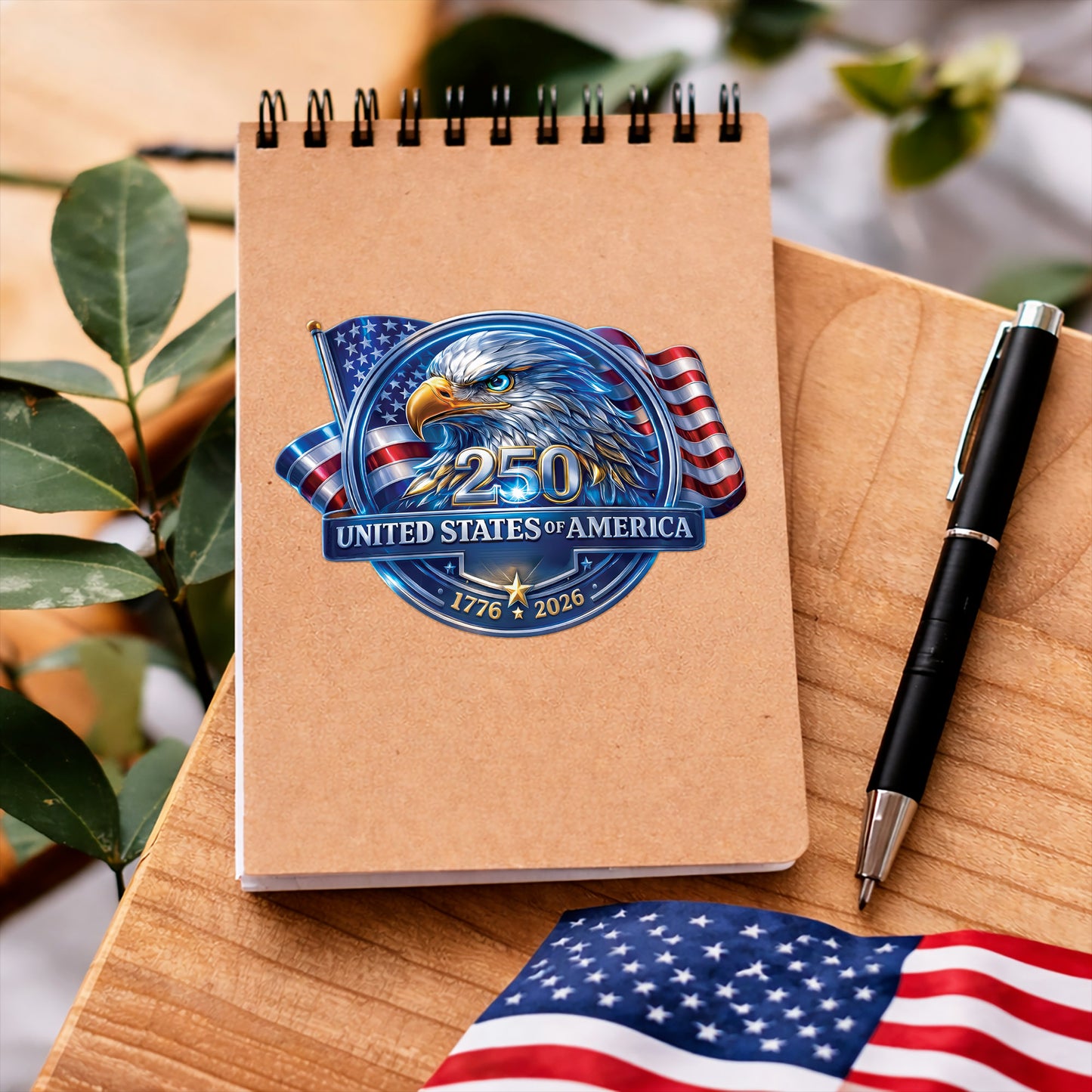 [NEW] Waterproof USA 250th Anniversary Eagle Emblem Decal – United States 1776–2026
