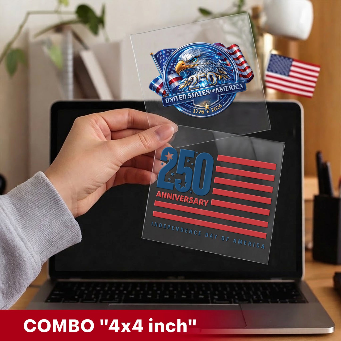 [NEW] Waterproof USA 250th Anniversary Eagle Emblem Decal – United States 1776–2026
