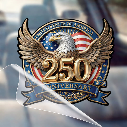 Patriotic Eagle Crest USA 250th Anniversary Commemorative Decal