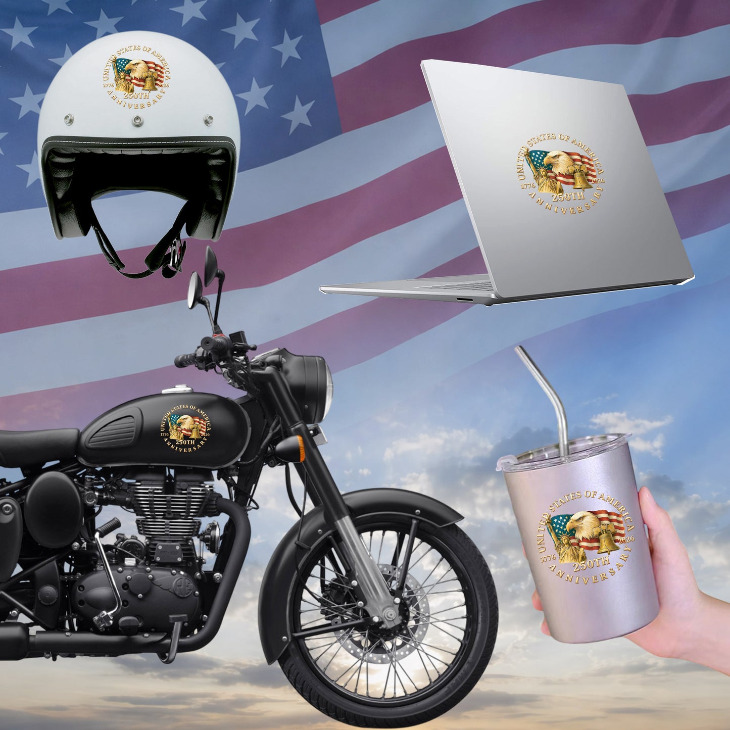 Vintage Eagle Crest United States 250th Anniversary Decal