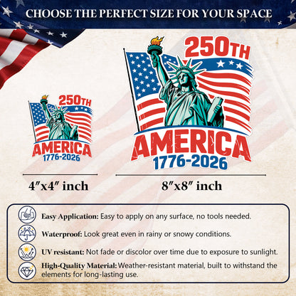 250th Anniversary of America - Statue of Liberty with Flag Decal