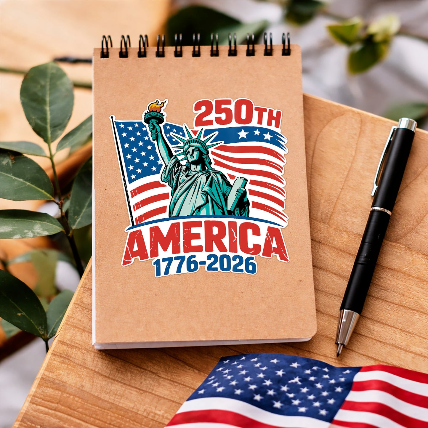 250th Anniversary of America - Statue of Liberty with Flag Decal
