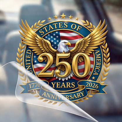 🔥 LIMITED TIME OFFER - God Bless America 250th Anniversary Christian Eagle UV DTF 3D Decal