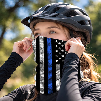 Thin Blue Line Flag Bandana Mask