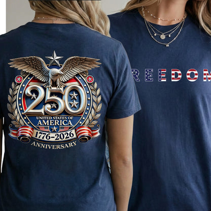 Freedom Patriotic – American 250th Anniversary 1776–2026 – Unisex T-Shirt / Comfort Colors Shirt / V-Neck / Hoodie / Sweatshirt