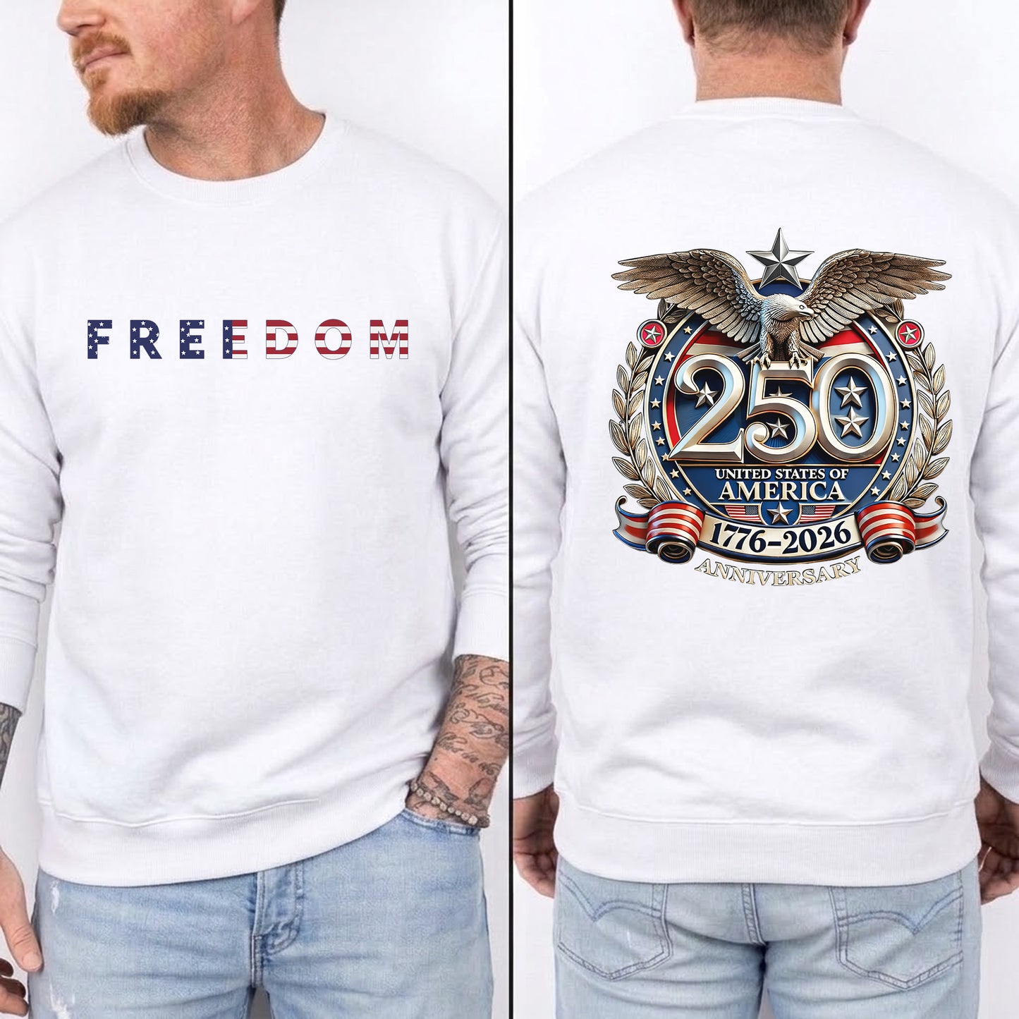 Freedom Patriotic – American 250th Anniversary 1776–2026 – Unisex T-Shirt / Comfort Colors Shirt / V-Neck / Hoodie / Sweatshirt