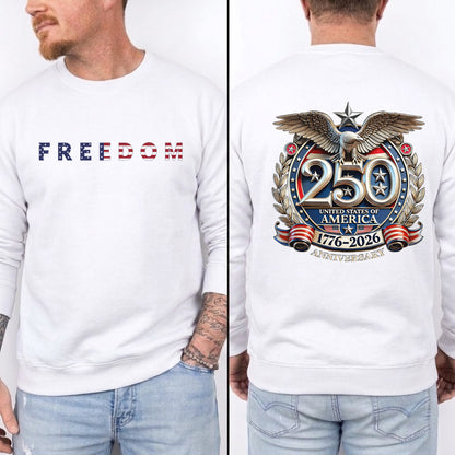Freedom Patriotic – American 250th Anniversary 1776–2026 – Unisex T-Shirt / Comfort Colors Shirt / V-Neck / Hoodie / Sweatshirt